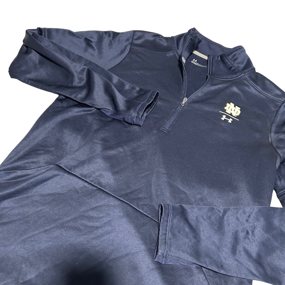Under Armour Pullover Women Large Navy Notre Dame Fighting Irish Quarter Zip